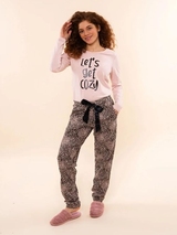 Charlie Choe Cozy Days pink/print sleep shirt