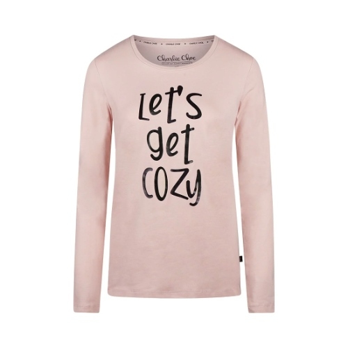 Charlie Choe Cozy Days pink/print sleep shirt