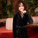 Charlie Choe Goes Retro black bathrobe