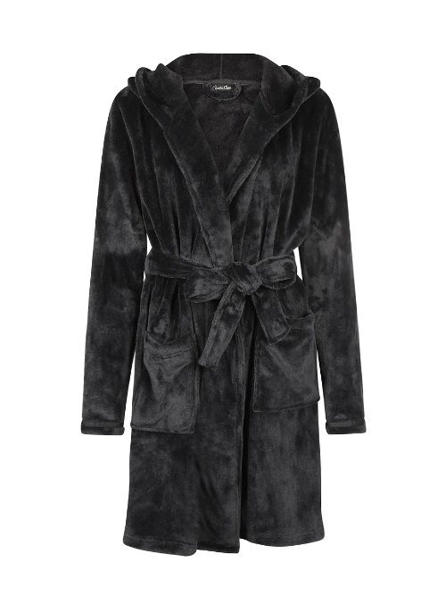 Charlie Choe Goes Retro black bathrobe