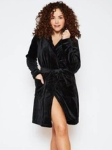 Charlie Choe Wild Nights black bathrobe
