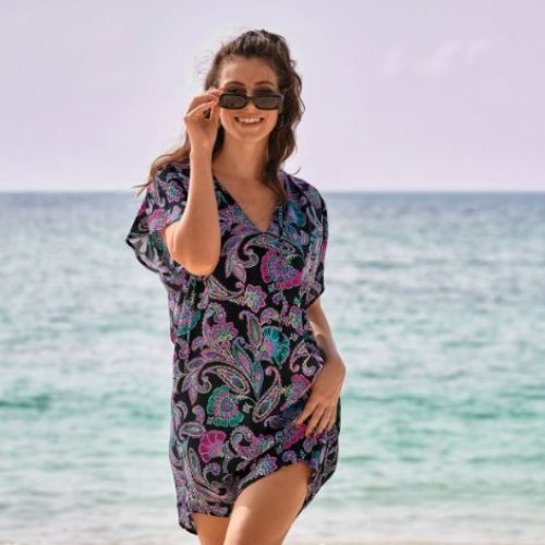 Rosa Faia Swimwear  black beach dress