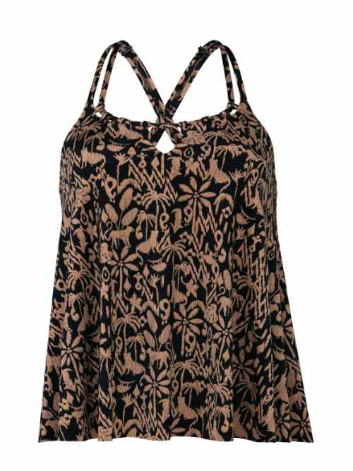 Rosa Faia Swimwear Mabel brown tankini top