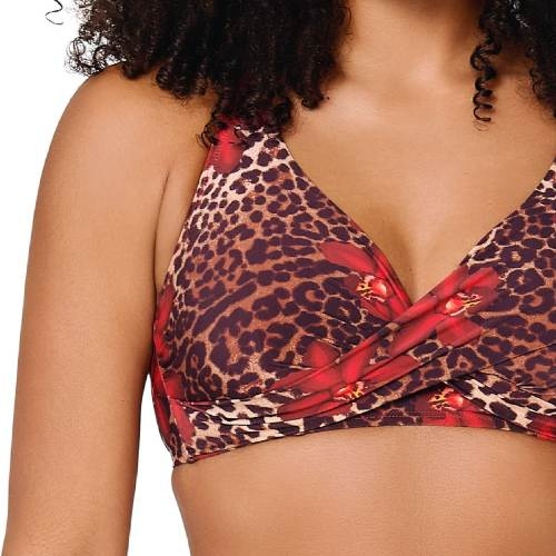 LingaDore Beach Leopard Flower red soft-cup bikini bra