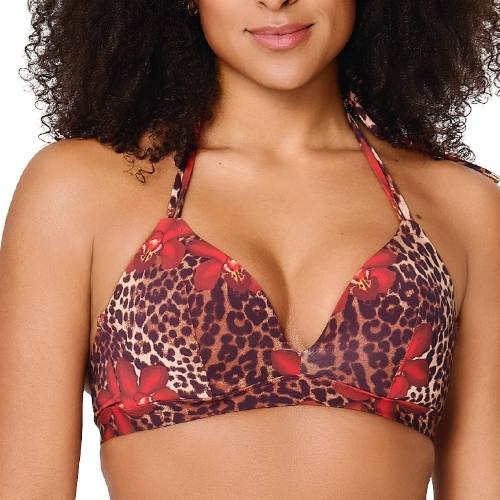 LingaDore Beach Leopard Flower red padded bikini bra