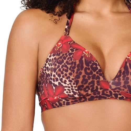 LingaDore Beach Leopard Flower red padded bikini bra