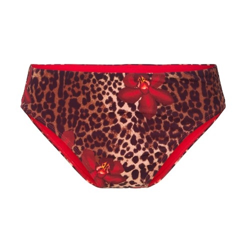 LingaDore Beach Leopard Flower red bikini brief