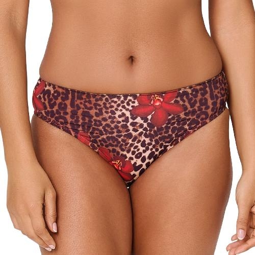 LingaDore Beach Leopard Flower red bikini brief