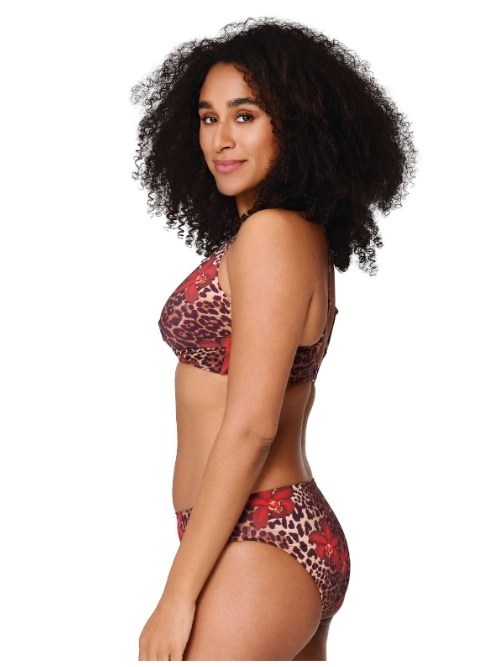 LingaDore Beach Leopard Flower red bikini brief