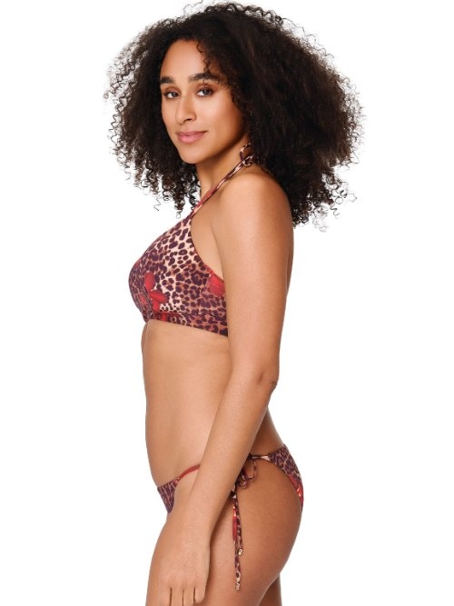 LingaDore Beach Leopard Flower red bikini brief