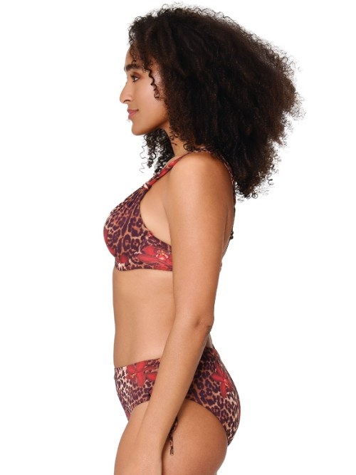 LingaDore Beach Leopard Flower red bikini brief