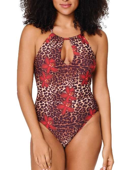 LingaDore Beach Leopard Flower red bathingsuit