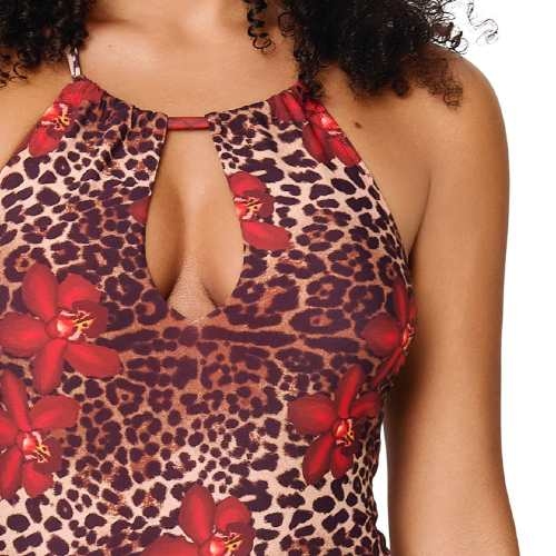 LingaDore Beach Leopard Flower red bathingsuit