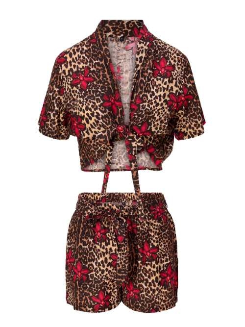 LingaDore Beach Leopard Flower red beachwear