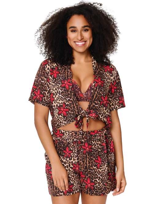 LingaDore Beach Leopard Flower red beachwear