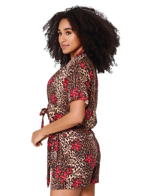 LingaDore Beach Leopard Flower red beachwear