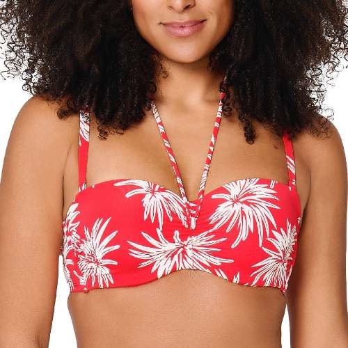 LingaDore Beach Fresh Flowers red padded bikini bra