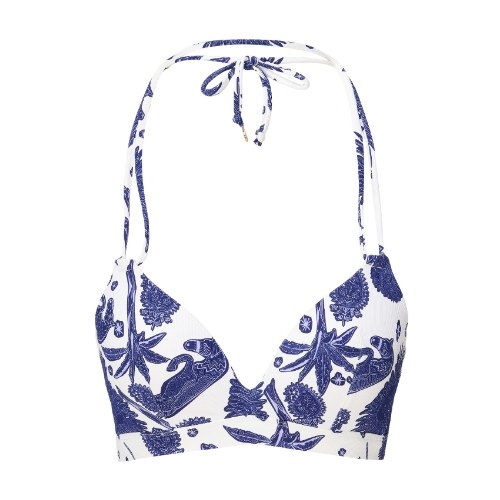 LingaDore Beach Under The Greek Sun blue/white padded bikini bra