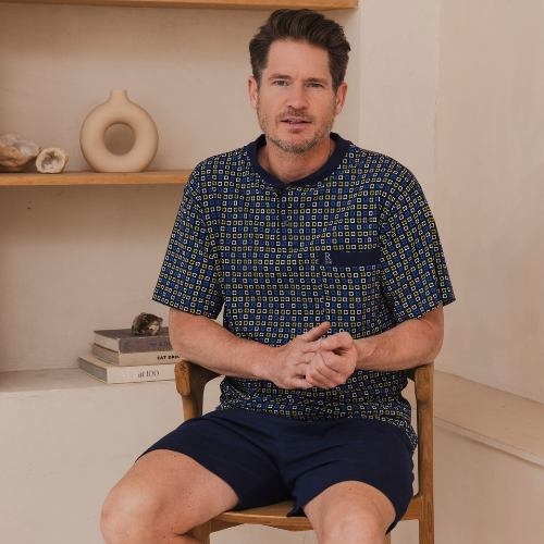 Robson Men navy blue shortama