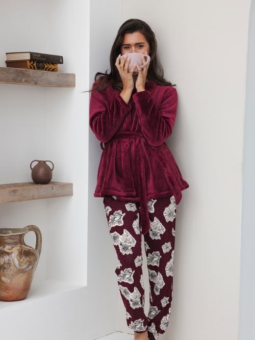 Pastunette Women dark red pajama