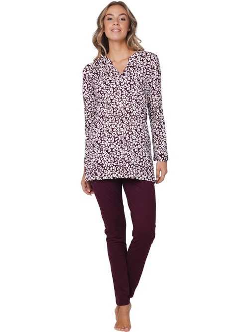 Pastunette Women dark red pajama