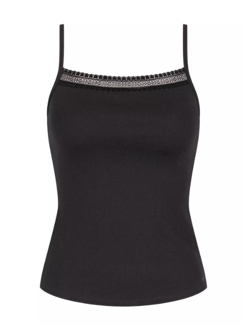 Sloggi GO Ribbed black spaghetti top