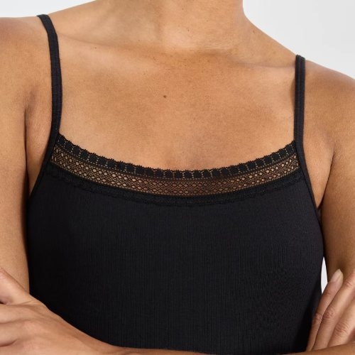 Sloggi GO Ribbed black spaghetti top
