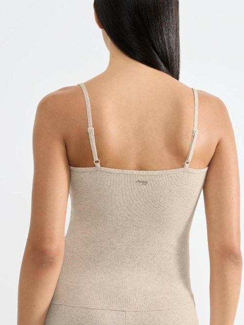Sloggi GO Ribbed grey spaghetti top