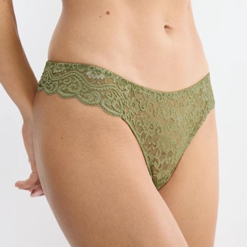 Triumph Amourette olive green thong