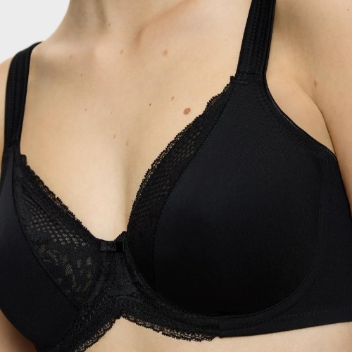 Triumph Modern Lace+Cotton black padded bra