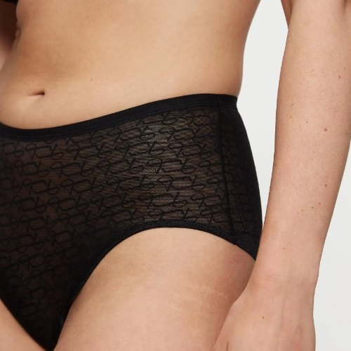 Triumph Signature Sheer black high waist brief