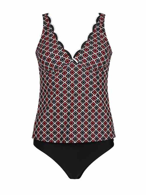 Mila Fancy Edge black/print tankini set