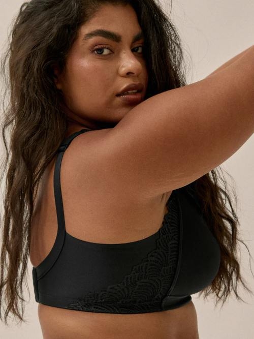 Naturana Side smoother black wireless bra