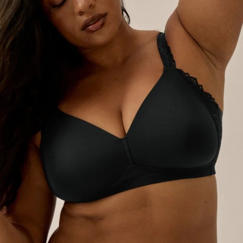 Naturana Side smoother black wireless bra