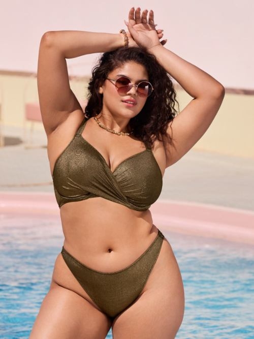 Elomi Swim Sunset Shimmer gold soft-cup bikini bra