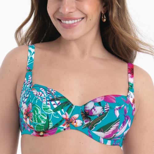 Rosa Faia Swimwear Federica blue padded bikini bra