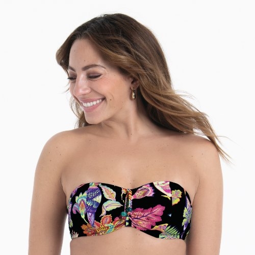 Rosa Faia Swimwear Ella black/print padded bikini bra