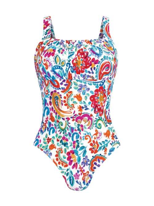 Anita Care Calvià white/print prosthetic swimsuit