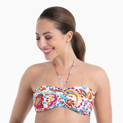 Anita Care Santa Rosa white/print prosthetic bikini top