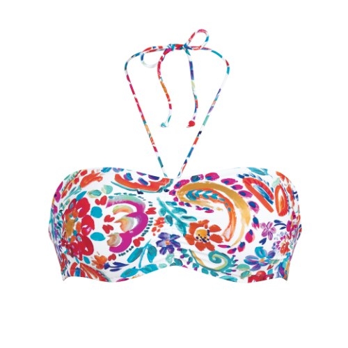 Anita Care Santa Rosa white/print prosthetic bikini top