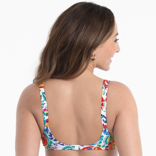 Rosa Faia Swimwear Hermine white/print padded bikini bra