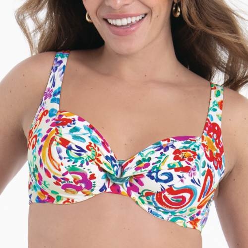 Rosa Faia Swimwear Hermine white/print padded bikini bra