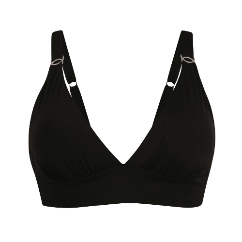 Rosa Faia Swimwear Pure black padded bikini bra