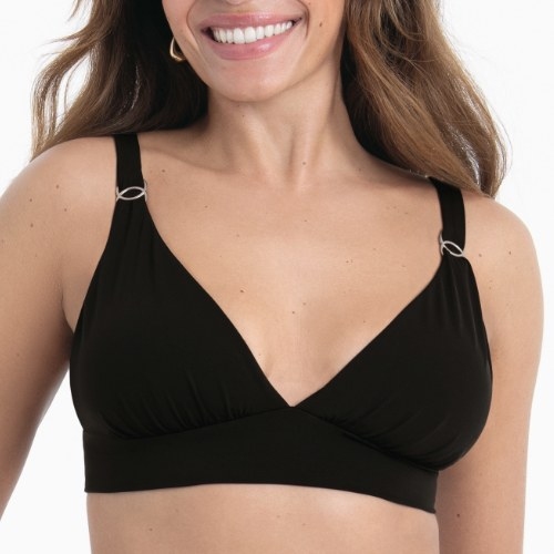 Rosa Faia Swimwear Pure black padded bikini bra