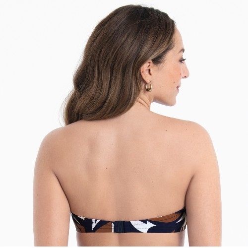 Rosa Faia Swimwear Bella navy blue soft-cup bikini bra