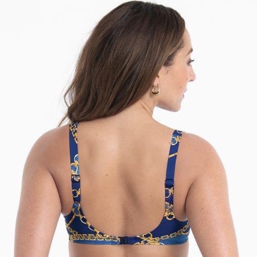 Rosa Faia Swimwear Hermine jeans blue soft-cup bikini bra