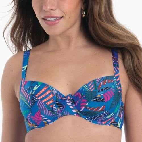 Rosa Faia Swimwear Luna blue soft-cup bikini bra