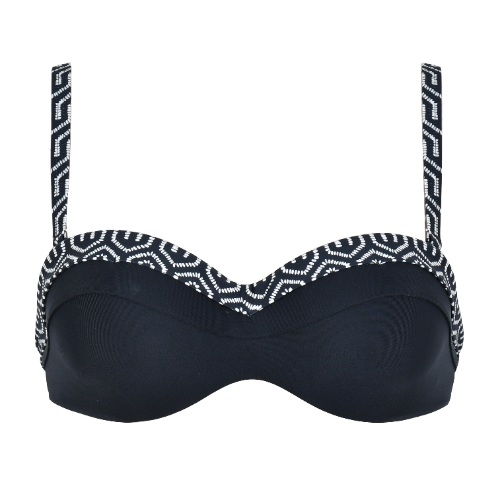 Naturana Badmode Women black/white padded bikini bra