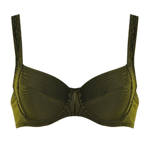 Naturana Badmode Women black/yellow soft-cup bikini bra