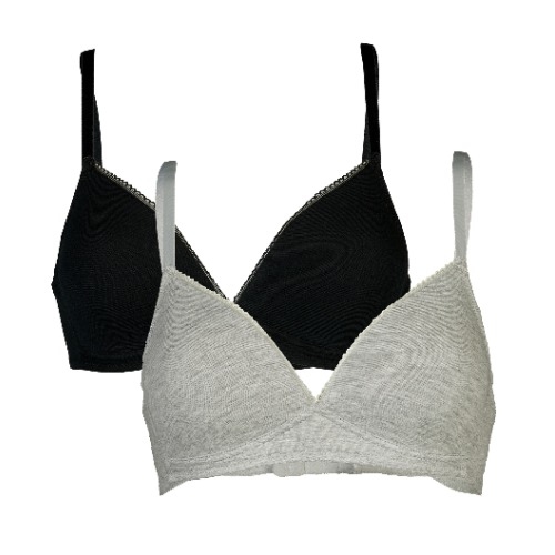 My Basic by After Eden Comfy black/grey wireless bra
